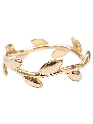 Tiffany & Co. TIFFANY&amp;Co. Tiffany 750 Olive Leaf Band Ring, Yellow Gold, Women's (view 1)