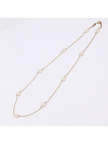 Tiffany & Co. TIFFANY&amp;Co. Tiffany &amp; Co. 750YG Elsa Peretti 9P Pearl By the Yard Necklace, Yellow Gold, Women's (view 1)