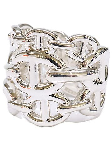 Hermès HERMES Hermes Refurbished Ag925 Chaine d'Ancre Enchainée GM Ring, Silver, Women's (view 2)