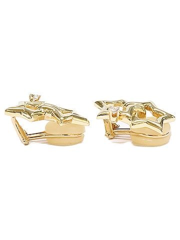 Tiffany & Co. TIFFANY&amp;Co. Tiffany &amp; Co. Refurbished 750 1P Diamond Double Star Earrings, Yellow Gold, Women's (view 2)