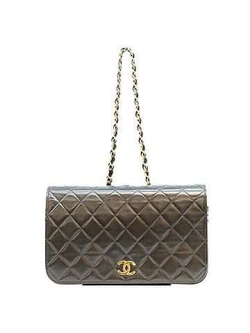 Chanel CHANEL A03568 Black Lambskin Full Flap Matelassé 23 Bag with Gold Hardware and Push Lock - Women's Shoulder (view 1)