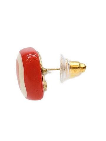 Chanel CHANEL 05P Pink Square Stone Coco Mark Earrings White Women's (view 2)