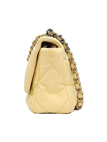 Chanel CHANEL AS1160 Lambskin Chanel 19 Small Chain Shoulder Bag, Yellow, Gold Hardware, Women's (view 2)