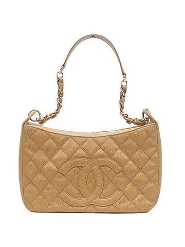 Chanel CHANEL A20993 Beige Caviar Skin Matelassé One-Shoulder Bag W26 Women's (view 1)