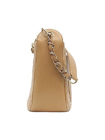 Chanel CHANEL A20993 Beige Caviar Skin Matelassé One-Shoulder Bag W26 Women's (view 2)