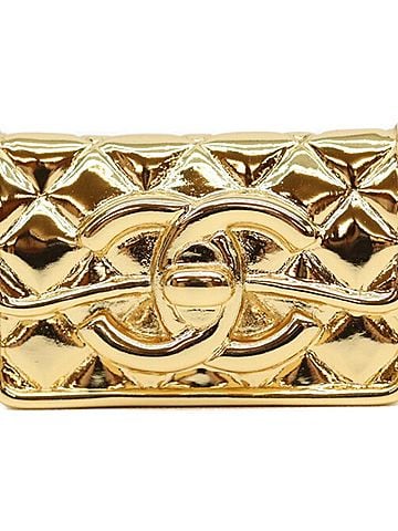 Chanel CHANEL B23K Coco Mark Turnlock Matelassé Bag Motif Brooch Gold Women's (view 1)