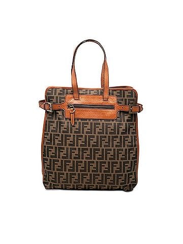 Fendi Fendi Zucca Tote Bag Handbag 8BN168 Brown Canvas Leather Women's FENDI (view 1)