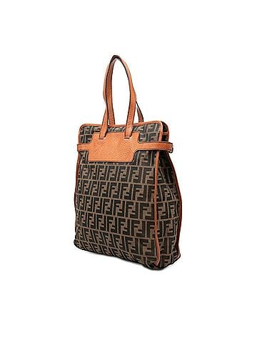 Fendi Fendi Zucca Tote Bag Handbag 8BN168 Brown Canvas Leather Women's FENDI (view 2)