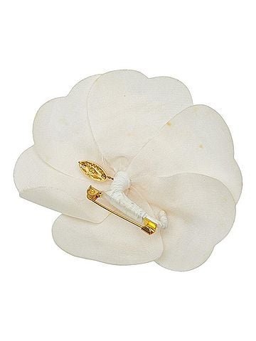 Chanel Chanel Camellia Vintage Brooch Corsage Ivory Fabric Women's CHANEL (view 2)