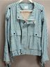 Anthropologie Checkered-gingham Blue Tan Jacket Size XL - photo 7