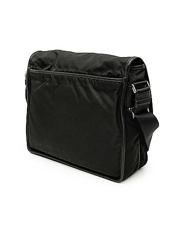 Prada Prada Triangle Logo Plate Crossbody Shoulder Bag, Black Nylon Leather, Women's PRADA (view 2)