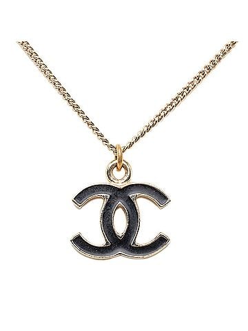 Chanel Chanel Vintage Coco Mark Necklace, Gold and Black Plated, Women's CHANEL (view 1)
