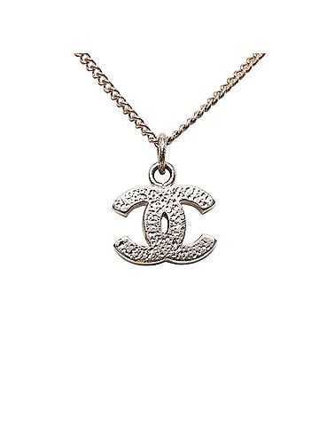 Chanel Chanel Coco Mark Necklace, Silver Metal Rhinestone, Women's CHANEL (view 2)