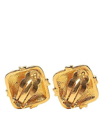 Chanel Chanel Vintage Coco Mark Diamond Earrings Gold Women's CHANEL (view 2)