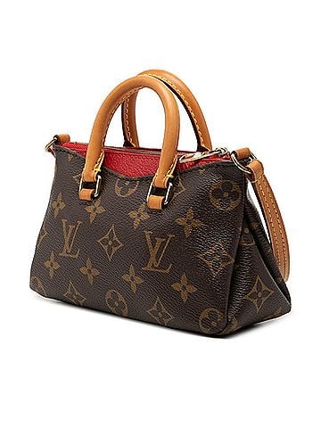 Louis Vuitton Louis Vuitton Monogram Nano Pallas Mini Handbag Shoulder Bag 2WAY M61254 Brown Cerise Red Leather Women's LOUIS VUITTON (view 2)