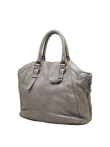 Prada Prada Logo Tote Bag Shoulder 2WAY BN1695 Silver Gray Leather Women's PRADA (view 2)