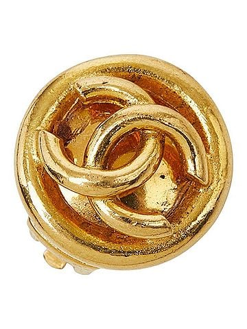 Chanel Chanel Coco Mark Vintage Round Single Earring, Gold Plated, Women's CHANEL (view 1)