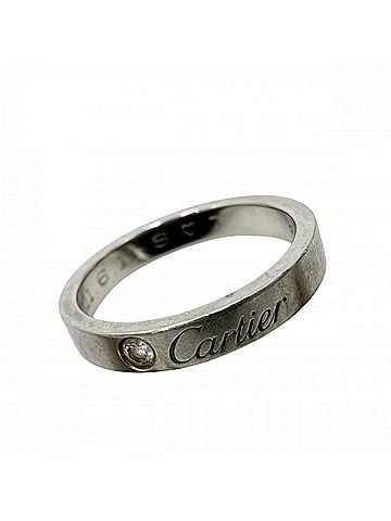 Cartier Cartier C de Women's Ring, Engraved, 1P Diamond, Pt950 Platinum, Approx. 4.8g (view 1)