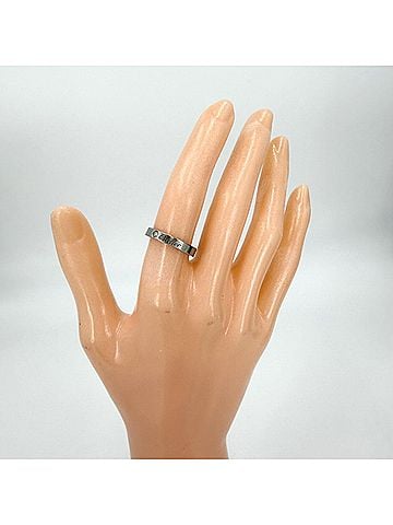 Cartier Cartier C de Women's Ring, Engraved, 1P Diamond, Pt950 Platinum, Approx. 4.8g (view 2)