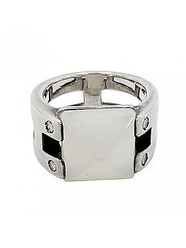 Hermès Hermes ring for women, Medor design, vintage jewelry, 925 sterling silver, moonstone, approximately 9.8g. (view 1)