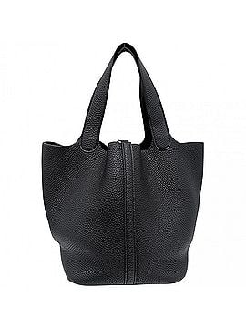 Hermès Hermes Picotin Lock MM handbag for women, HERMES X stamp, leather, black, silver hardware, 2016 model. (view 2)