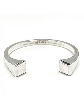 Hermès Hermes Clou de Forge Bangle for Women, LG Size, Sterling Silver 925, Approx. 47.0g (view 1)