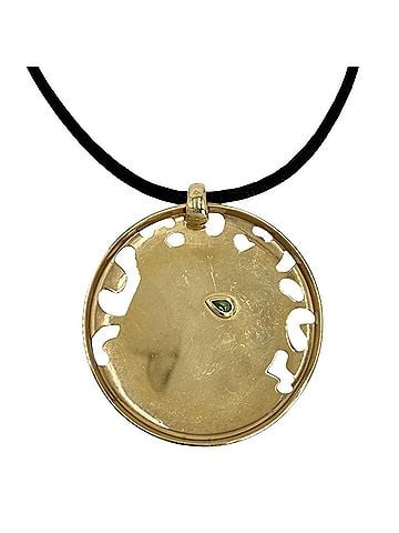 Cartier Cartier Women's Panthère Perage Necklace, Jewelry Accessory, Pendant, Panther Motif, 18K Yellow Gold (Au750), Tsavorite, Approx. 16.9g (view 2)