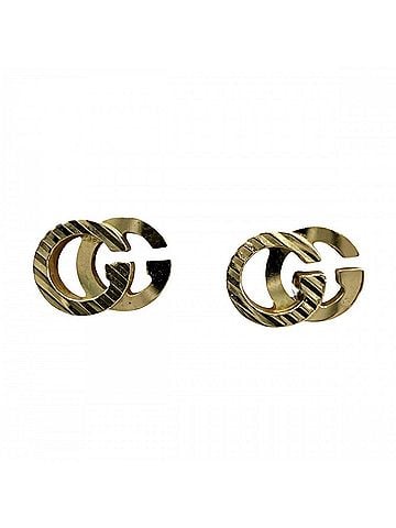 Gucci Gucci women's GG running earrings, 18K yellow gold (Au750), small, simple, accessory jewelry, GUCCI K18 gold, approximately 1.2g (view 1)