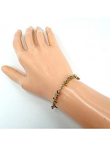Saint Laurent Saint Laurent Cassandra bracelet for men and women, YSL logo, adjustable, medium size, multi-charm, SAINT LAURENT PARIS 757664, gold, approximately 5.3g (view 2)