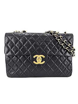 Chanel Chanel Women's Large Matelassé 34 Shoulder Bag, Coco Mark, Double Chain, Crossbody Turnlock, CHANEL Lambskin, Black, Gold Hardware (view 1)