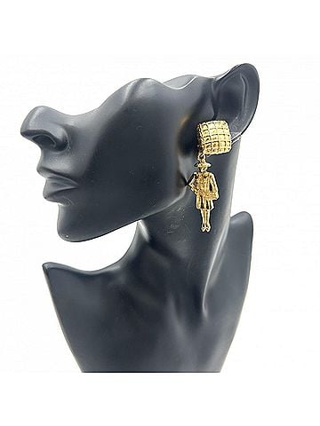 Chanel Chanel Earrings for Women, Mademoiselle Collection, Swing Style, Gold, CHANEL GP, Approx. 23.2g (view 2)