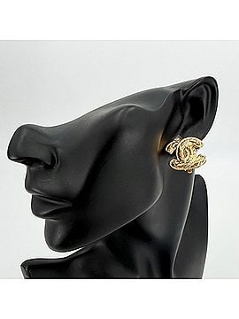 Chanel Chanel Earrings for Women, Coco Mark, Matelassé, Vintage, Gold Plated, Approx. 13.3g (view 2)