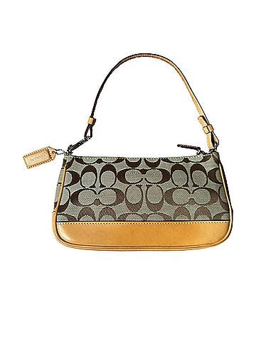 Coach Signature Jacquard Demi Leather Shoulder Bag (view 1)