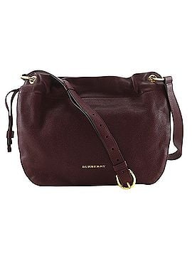 Burberry Burberry logo shoulder bag, Nova Check pattern, calfskin, burgundy, magnetic closure, women's. (view 1)