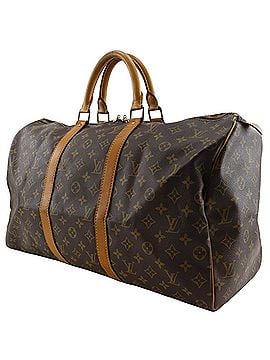 Louis Vuitton Louis Vuitton Keepall 50 Boston Bag, Vintage, M41426, Monogram Canvas, 1993, Brown, MB8903, A4 size, Double Zipper, Unisex (view 2)