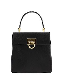 Salvatore Ferragamo Salvatore Ferragamo Gancini Handbag AQ-21 0160 Leather Black Flap Women's (view 1)