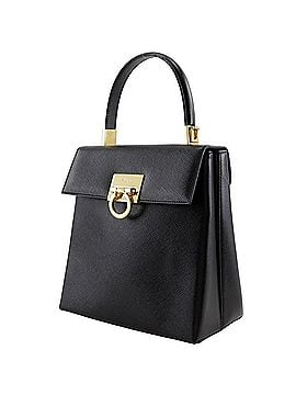 Salvatore Ferragamo Salvatore Ferragamo Gancini Handbag AQ-21 0160 Leather Black Flap Women's (view 2)