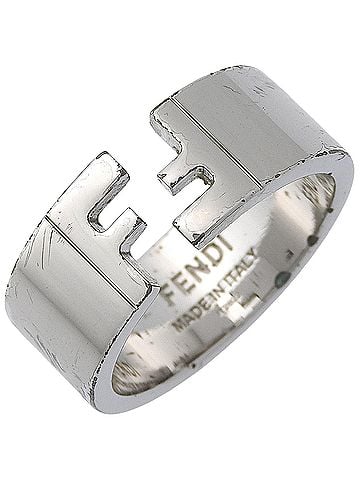 Fendi Fendi F-logo ring, metal, approximately 9.2g, unisex. (view 1)