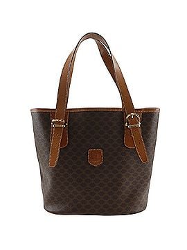 Céline Celine Macadam Bucket Tote Bag, Vintage PVC, Brown, A5 Size, Women's (view 1)
