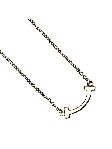 Tiffany & Co. Tiffany &amp; Co. T Smile Mini Necklace, 18K Pink Gold, approx. 2.33g. (view 1)