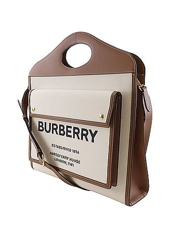 Burberry Burberry Medium Pocket Bag, Handbag/2-Way Shoulder 8031745, Canvas x Leather, Brown, 2-way, A4 size, Women's (view 2)