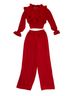 Rina Rossi Solid Red Silk Pants Size S - photo 1