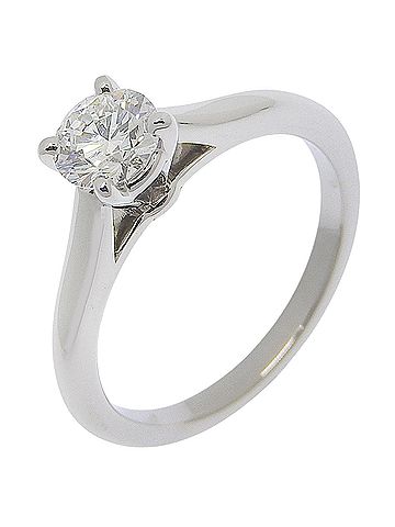Cartier Cartier Solitaire Ring, 0.46/E/VS1/EX, Platinum 950 with Diamond, Approx. 3.9g, Women's. (view 1)