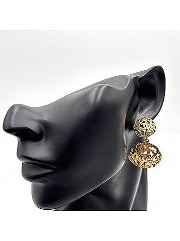 Chanel Chanel Earrings for Women, Coco Mark Swing, Vintage, Accessory, CHANEL GP 2718 Gold, Approx. 36.7g (view 2)
