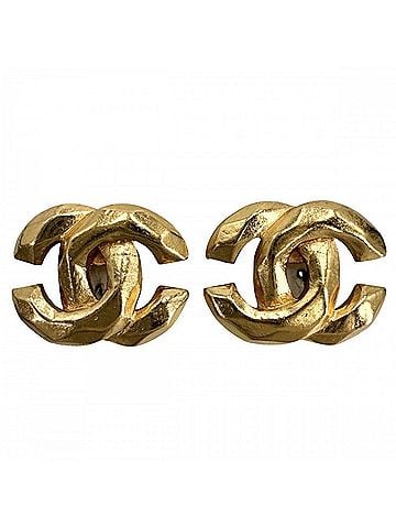 Chanel Chanel Earrings for Women, Coco Mark, Vintage, CHANEL GP 99P Gold, Approx. 8.0g, 1999 (view 1)