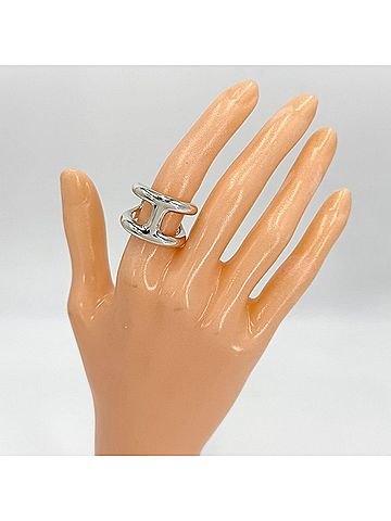 Hermès Hermes Osmo's GM Ring for Women, Sterling Silver 925, Approx. 14.7g (view 2)
