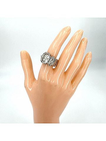 Hermès Hermes Diane Ring for Women, Vintage Style, Belt Motif, Sterling Silver 925, Approx. 12.7g (view 2)