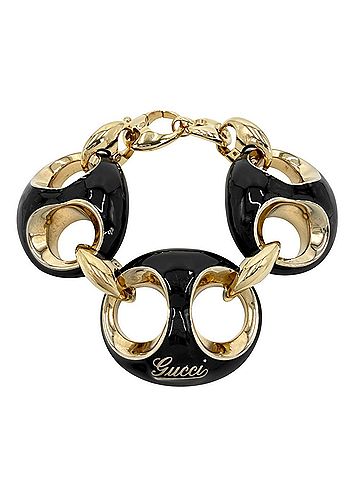 Gucci Gucci Marina Chain Bracelet for Men and Women, Size L, GUCCI 838126, Black Gold, Approx. 129.1g (view 1)