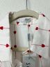 Solitaire 100% Cotton Hearts White Red Denim Jacket Size M - photo 3
