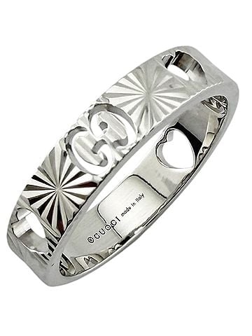 Gucci Gucci Icon Heart Ring, 18K White Gold, Women's (view 1)